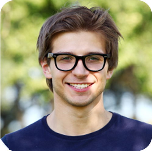 handsome man with glasses